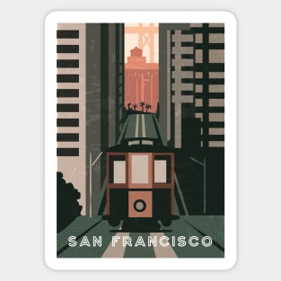 San Francisco, USA. Retro travel poster Sticker